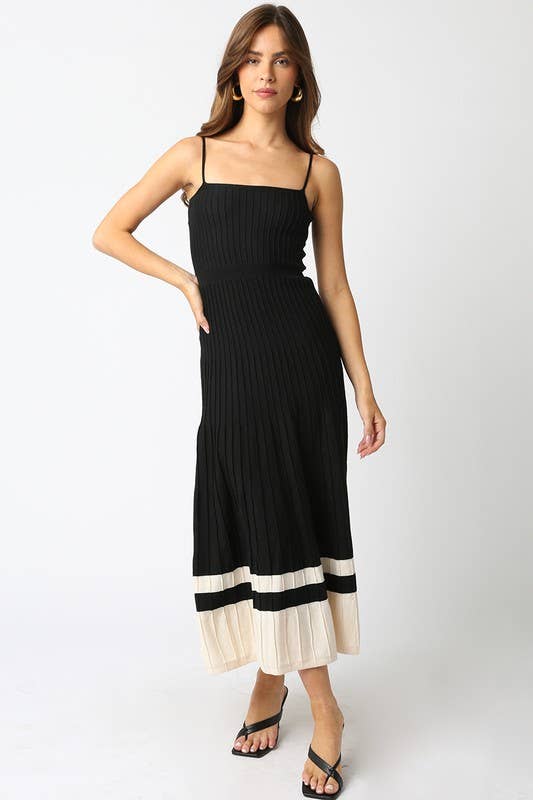 The Adelaide Knit Maxi Dress in Wine and Ecru