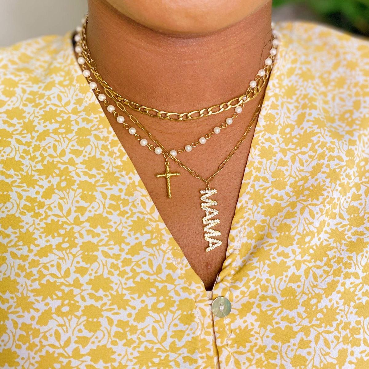 Hallelujah Pearl Cross Pendant Necklace