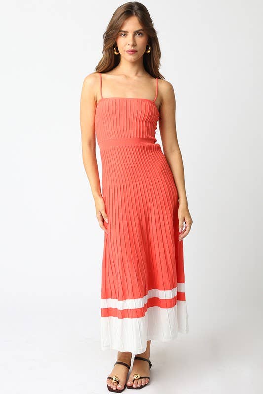 The Adelaide Knit Maxi Dress in Wine and Ecru