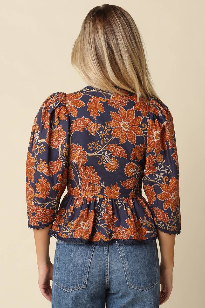 Adeline Floral Peplum Blouse
