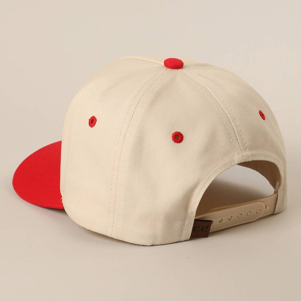 Make Heaven Crowded Embroidered Trucker Hat in Red